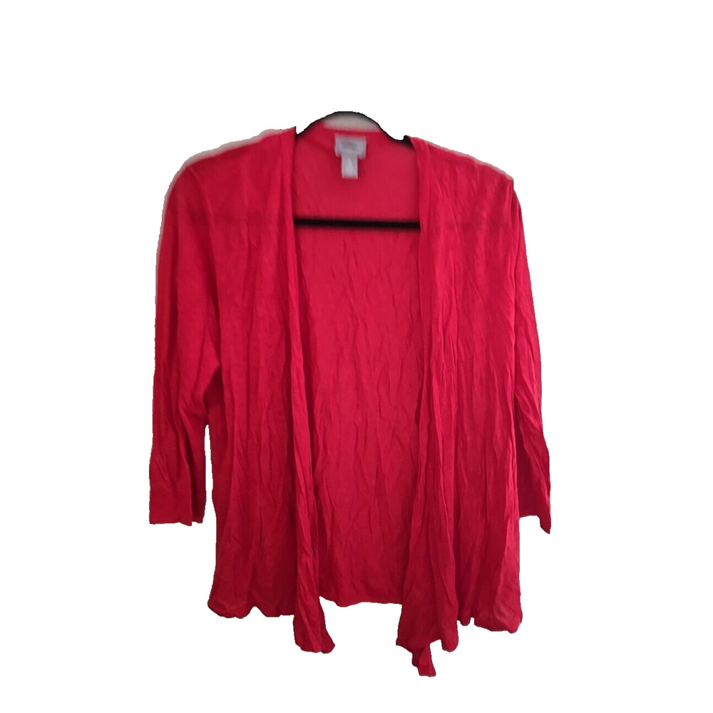 Chico's Pink Open Front Soft Knit Long Sleeve Cardigan Sweater Womans Size 3/XL